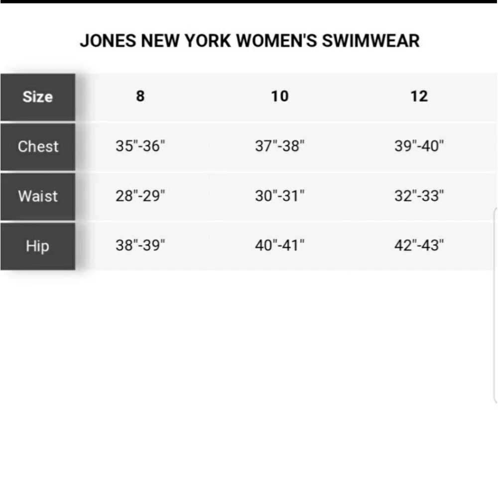 Jones New York One Piece Bathing Suit Size 10 Navy Blue White Coral‎ Swimsuit